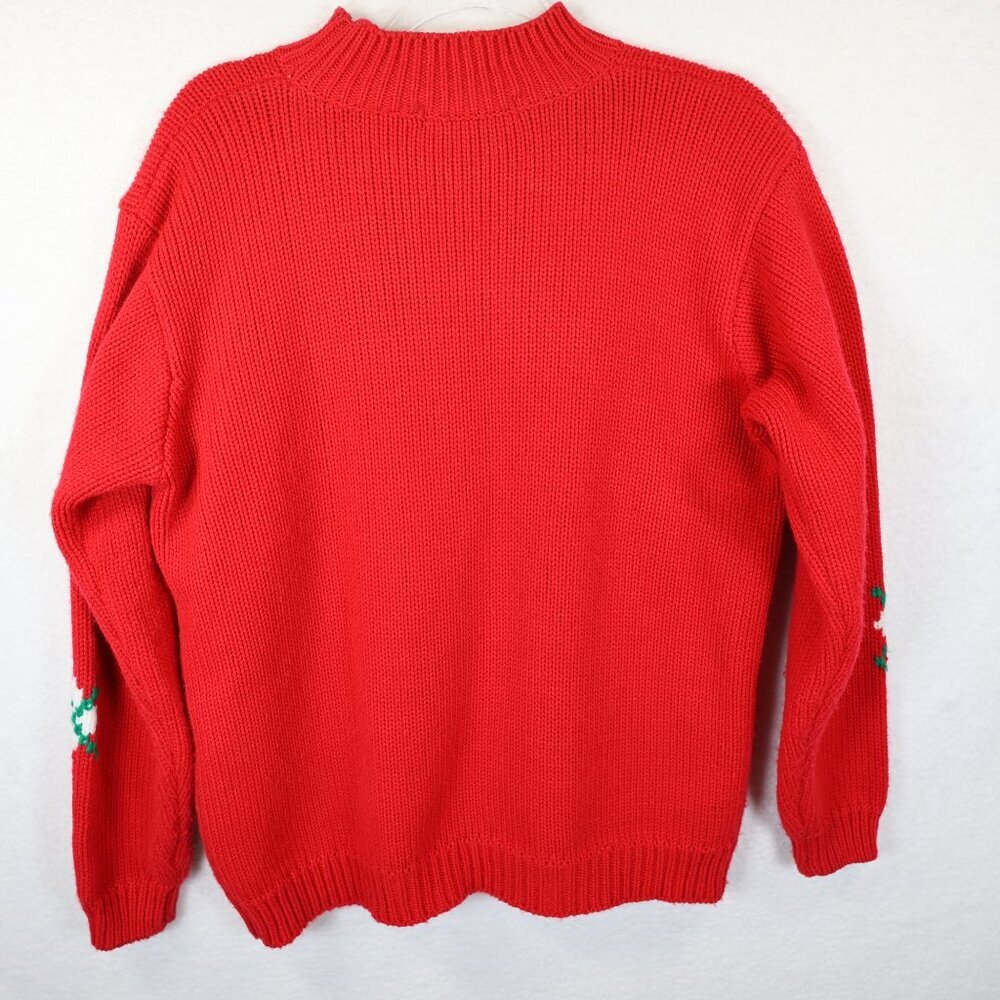 Karen Scott Vintage‎ Sweater Size L Pullover Crewneck Red Scottie Dog Christmas - Picture 6 of 7